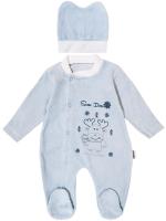 1628 Комбинезон+шапочка велюр