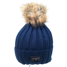 14М Шапка зимняя для мальчика с помпоном