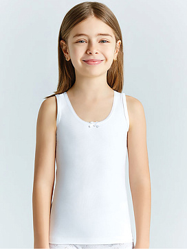 4640-01 Майка для девочки белая (BAYKAR)