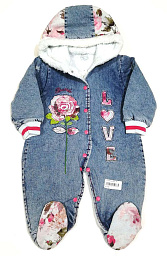 16215 Комбинезон джинсовый на махре