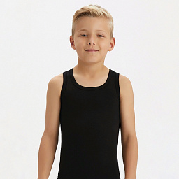 2214-02 Майка для мальчика черная (BAYKAR)