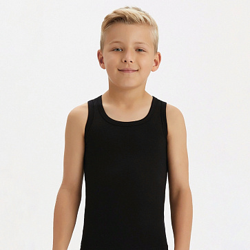 2214-02 Майка для мальчика черная (BAYKAR)