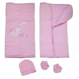 4077/1 Плед-конверт + шапочка и пинетки