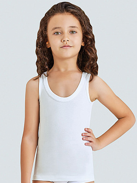 4540-01 Майка для девочек белая (BAYKAR)