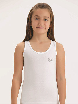 4110 Майка для девочки белая (BAYKAR)-1